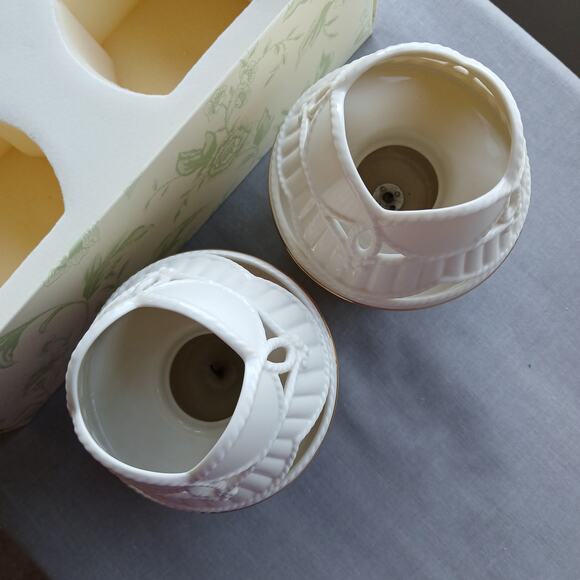 Lenox Great Giftables Carved Tea Light Lamps set of 2 in original box EUC - Picture 5 of 8